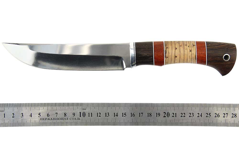 Нож Окский Ирбис ст.65х13 ЭКСПО рукоять граб, вставка (4847)