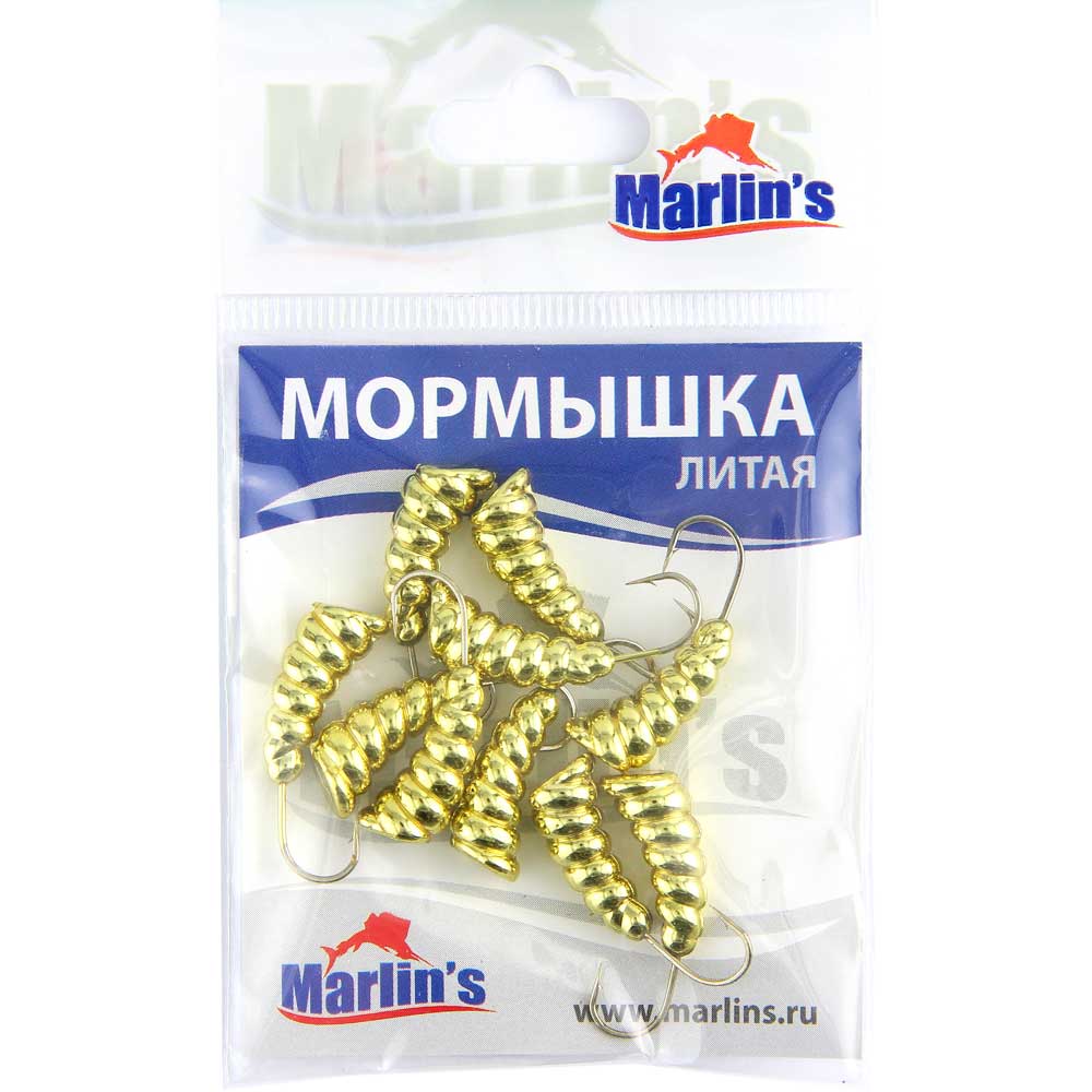 Мормышка литая Marlin`s Личинка №4 (3,19гр) кр.Crown (уп.-10шт), арт.7003-403