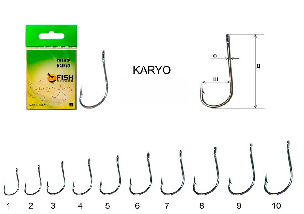 Крючок FISH KAIRYO HAN-SUER-RING №1 с ушком, покрытие BN (10шт)