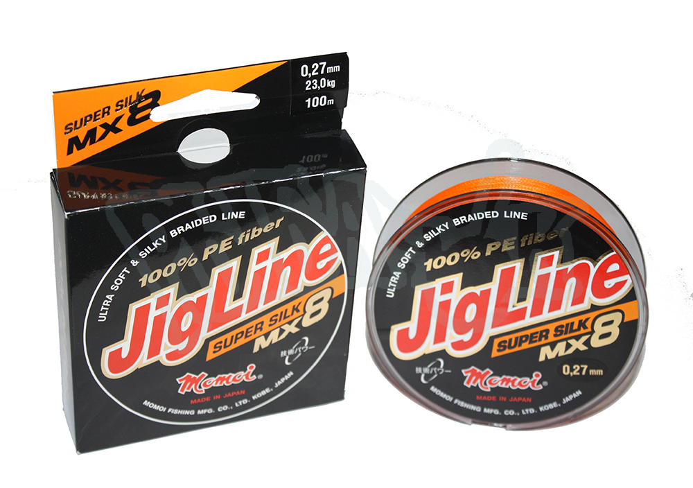 Леска плет.JigLine MX8 Super Silk 100м (027) оранж.