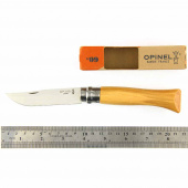 Нож Opinel №9, нерж.сталь, рукоять из оливк.дерева в картонной коробке, 002426