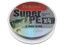 Леска плетеная Rubicon Super PE 4x 135m 0,18