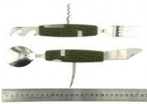 Нож мульти (Вилка+ложка+нож+штопор) металл+пластик