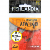 Поводок Fishlandia AFW 1x19 нитей D0.2mm, 5кг,25см (уп=2шт)