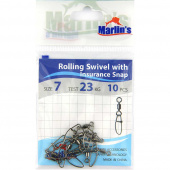 Карабин с вертлюгом  "Marlin's" SH2006-007 Rolling Swivels with Insurance Snap уп. 10шт. SH2006-007