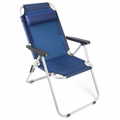 Кресло складное 95*45*40 регулируемое с подголовником алюмин.