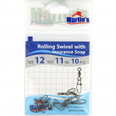 Карабин с вертлюгом "Marlin's" SH2006-012 Rolling Swivels with Insurance Snap уп. 10шт. SH2006-012