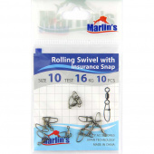 Карабин с вертлюгом "Marlin's" SH2006-010 Rolling Swivels with Insurance Snap уп. 10шт. SH2006-010